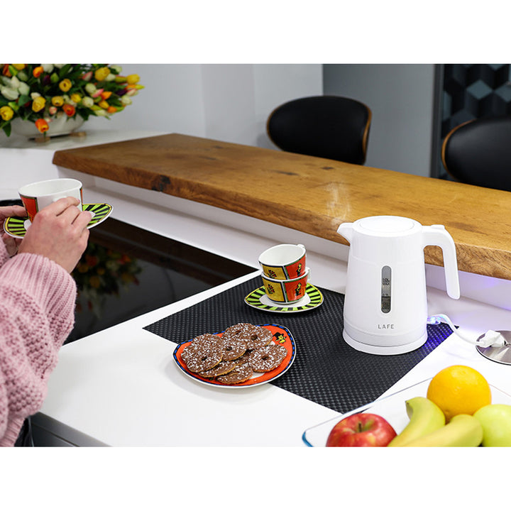 Lafe electric kettle, 1L capacity, 1500W power, white color, Essential S