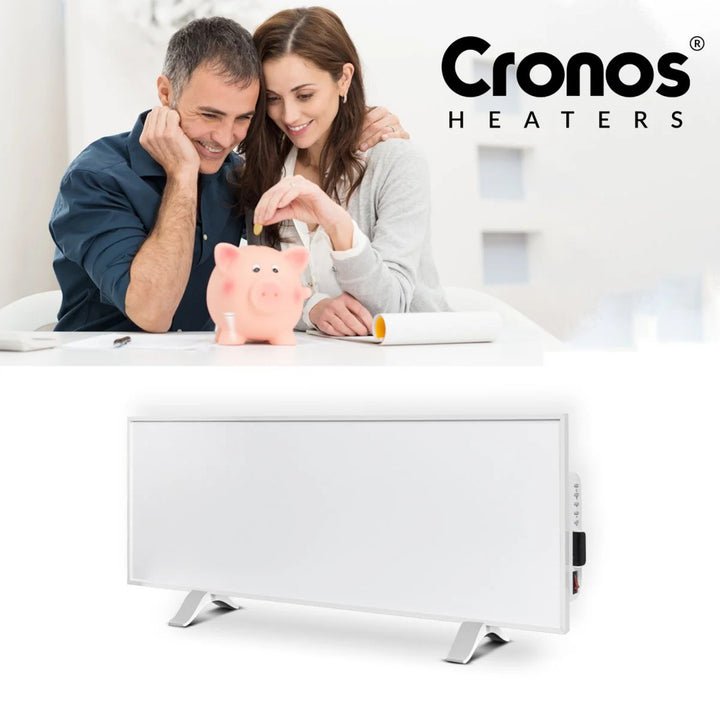 Cronos infrared heater, 330W, white, allergy friendly, ultra-thin, matte surface, heats an area up to 12m2, Synthelith PRO CRP-330TWP White