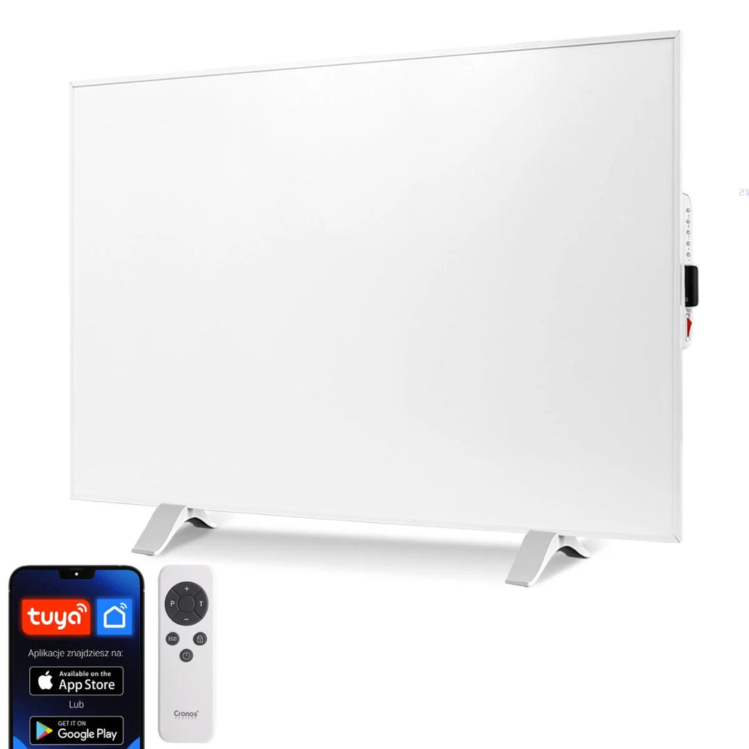 Cronos infrared heater, 300W, white, allergy-friendly, ultra-thin, matte surface, heats an area up to 9m2, Synthelith PRO CRP-300TWP White