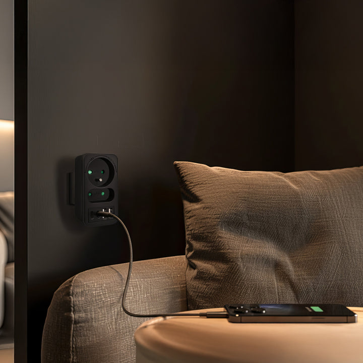 Current socket x2 + 4xUSB Maclean, splitter with 2 sockets, 2xUSB A, 2xUSB C PD 20W, 1x16A + 1x6A, MCE249 F/B, 2 pieces