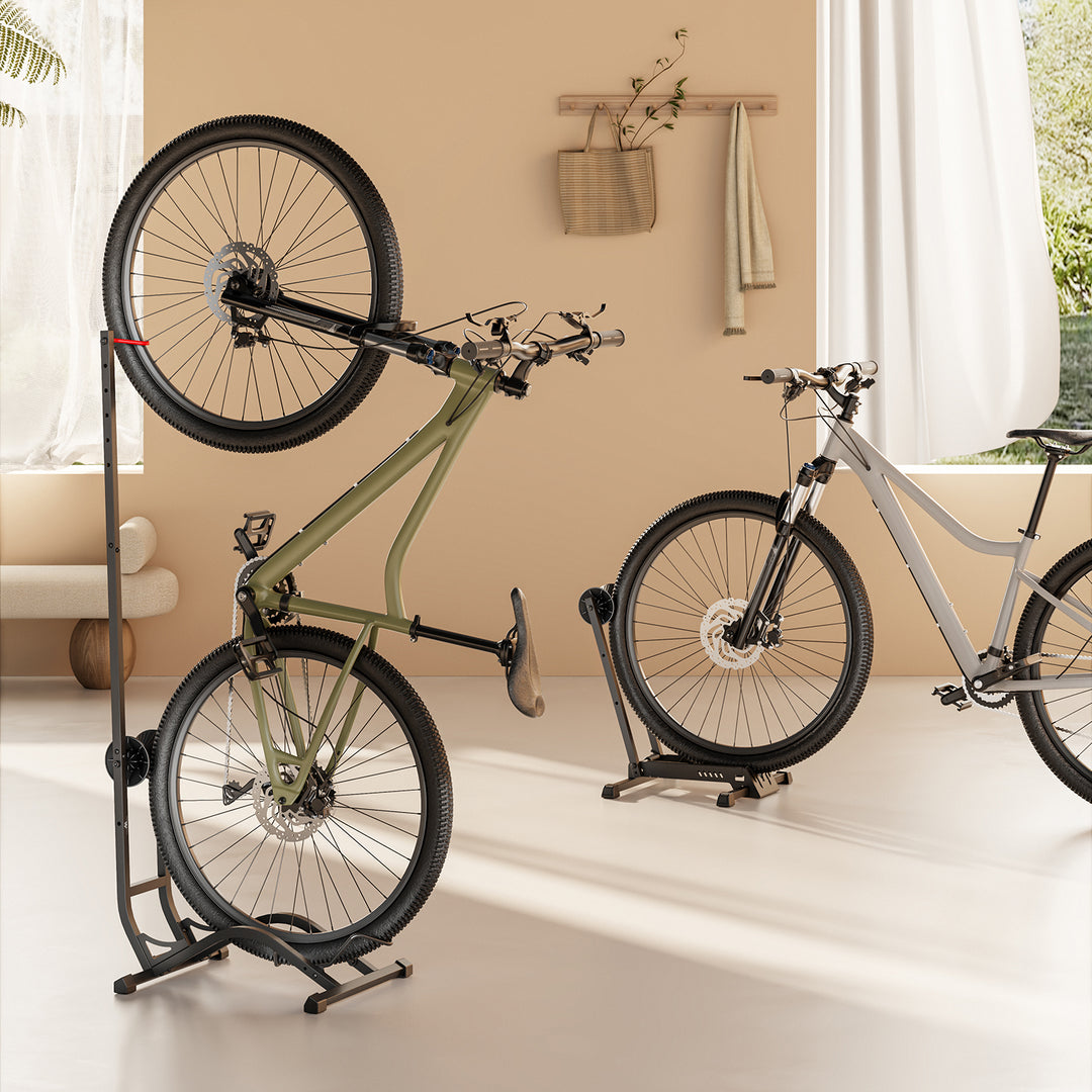 Maclean Fahrradständer, freistehend, horizontal/vertikal, zur Aufbewahrung, Stahl, max. Belastbarkeit 35 kg, MC-170