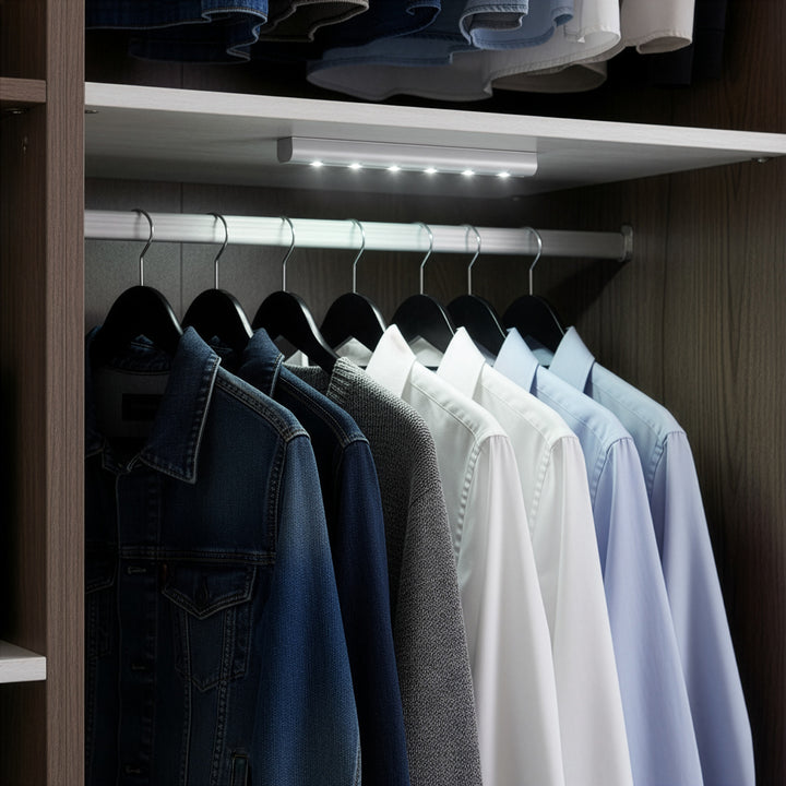 Maclean 6LED under-cabinet kitchen light, oblong, with motion sensor, 5xAA, MCE123 + 5x AAA alkaline battery Varta Industrial