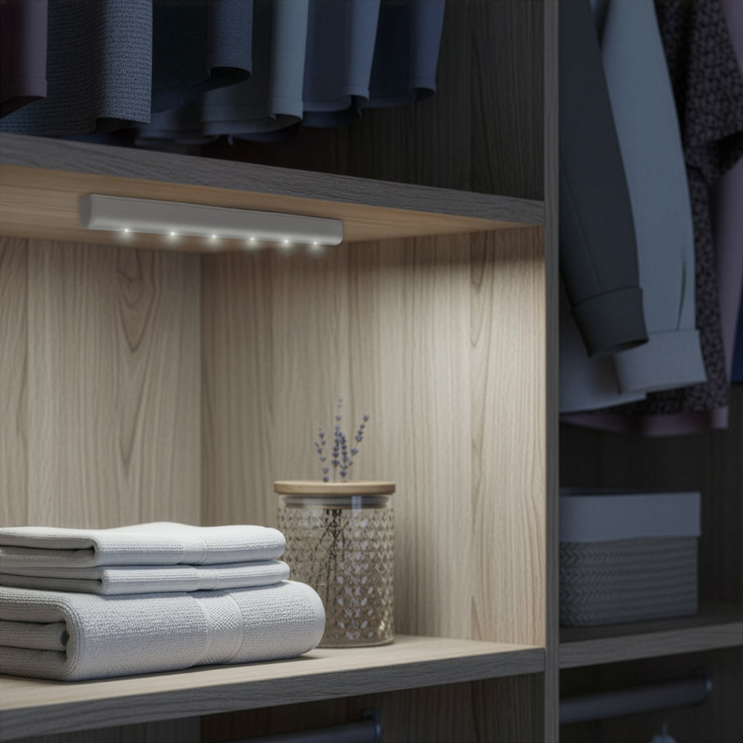 Maclean 6LED under-cabinet kitchen light, oblong, with motion sensor, 5xAA, MCE123 + 5x AAA alkaline battery Varta Industrial