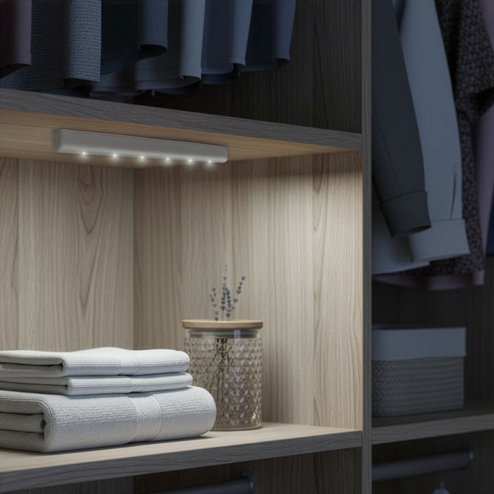 Maclean 6LED under-cabinet kitchen light, oblong, with motion sensor, 5xAA, MCE123 + 5x AAA alkaline battery Varta Industrial