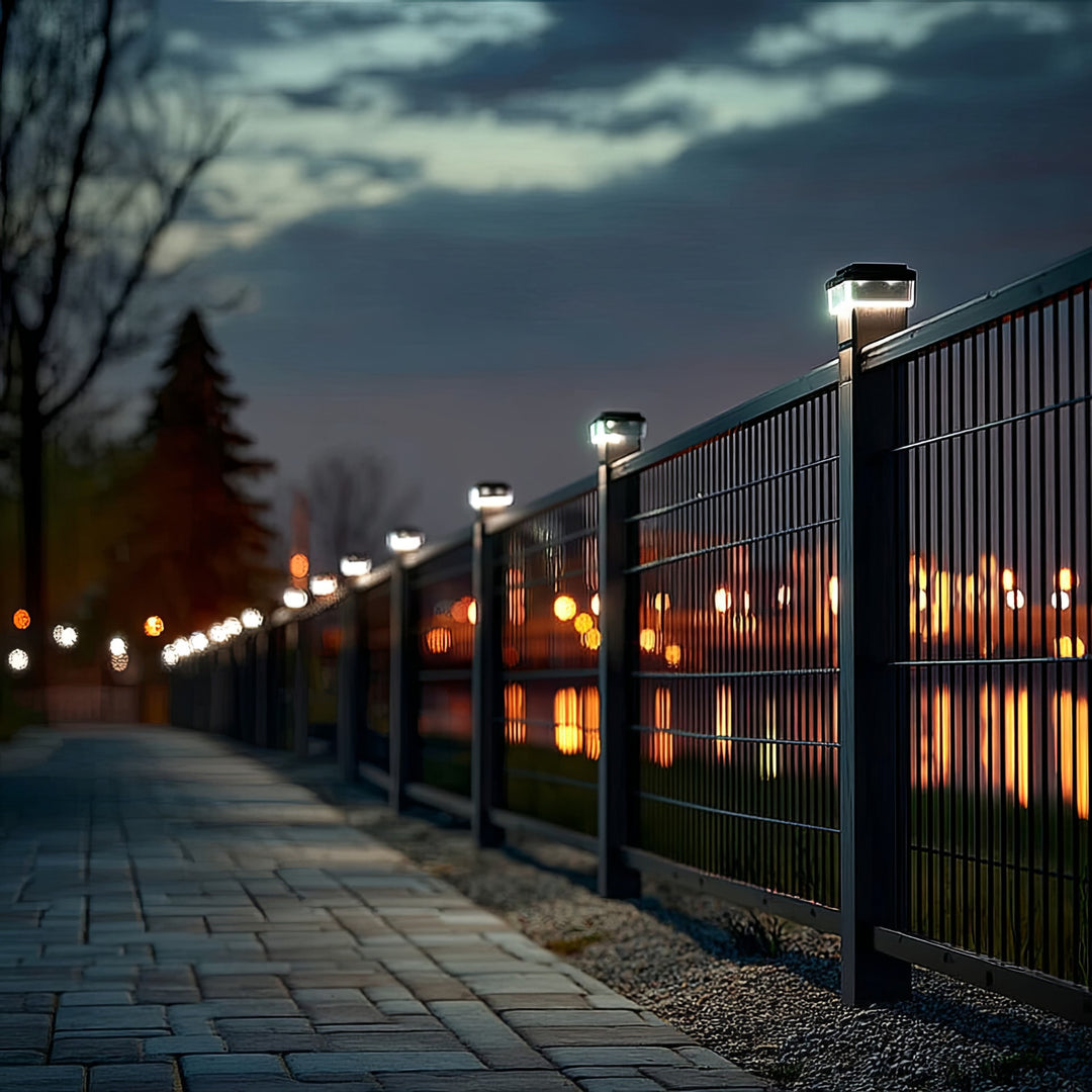 GreenBlue Solar LED Post Light, 100x100mm, Envelope-Shaped Canopy, 3200K, GB128 WW