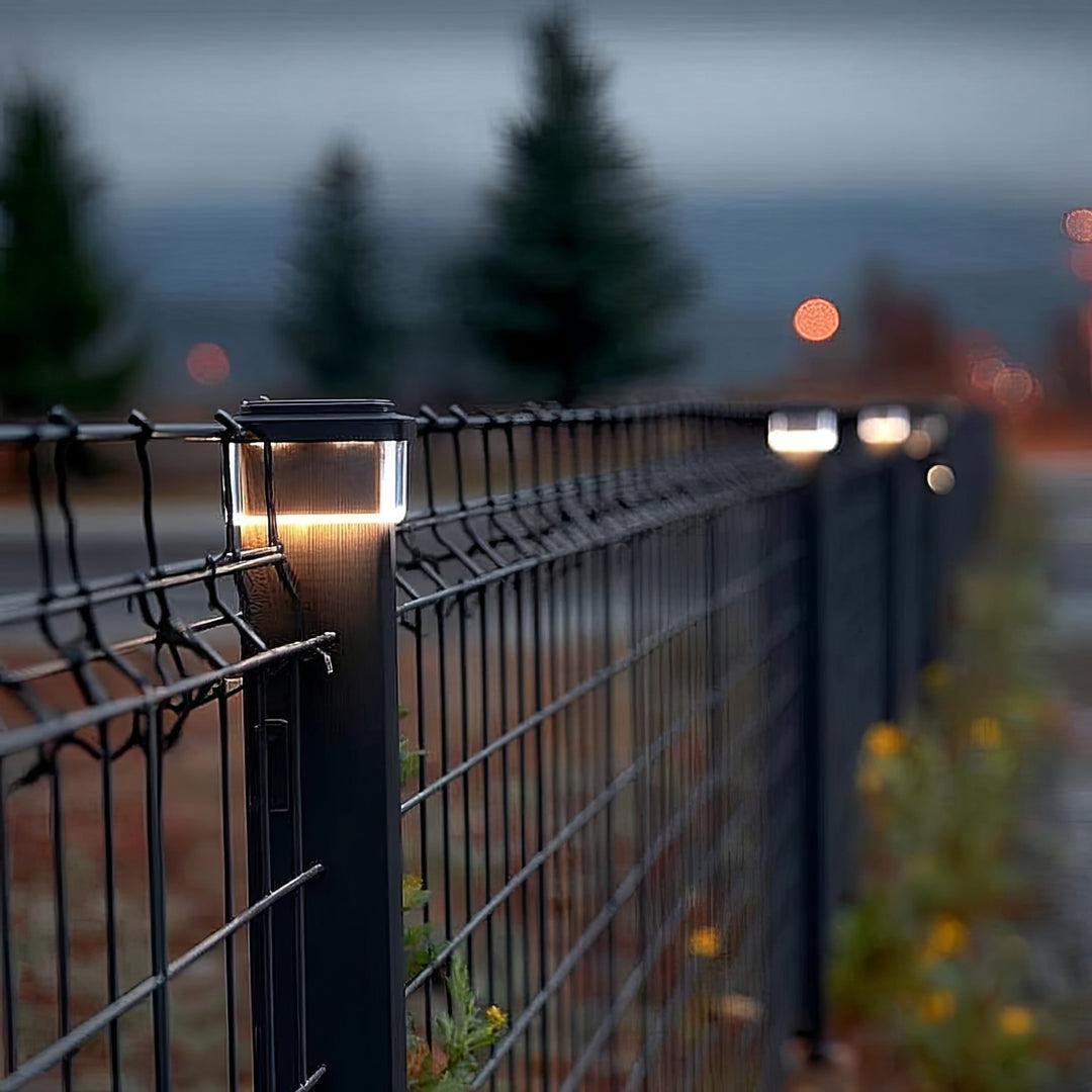GreenBlue Solar LED Post Light, 100x100mm, Envelope-Shaped Canopy, 3200K, GB128 WW