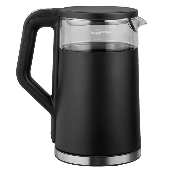 GreenBlue Cordless Electric Kettle, 1.7 L capacity, glass water tank, easy-to-read display, temperature selection, 2200 W, GB670 B