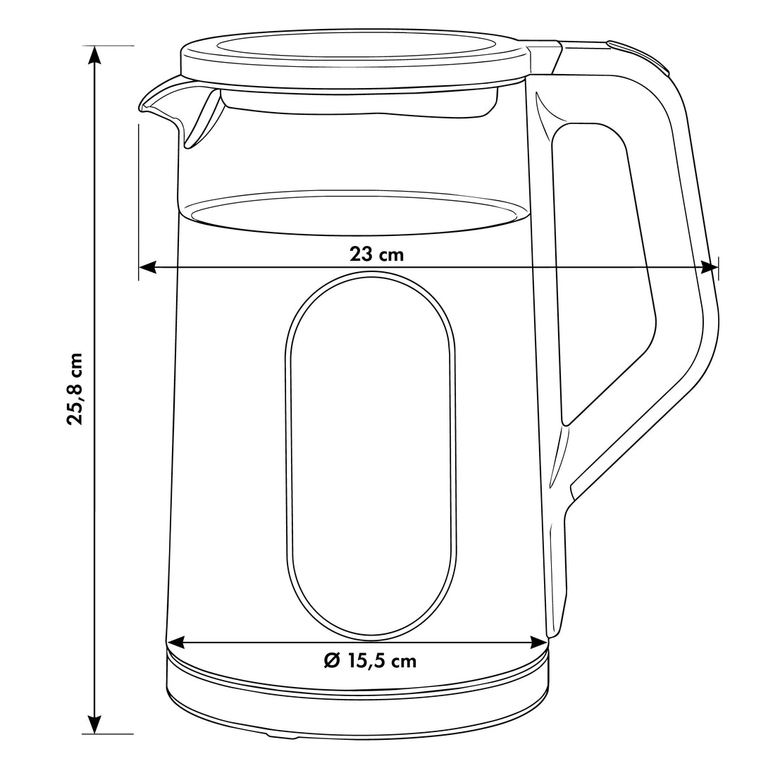 GreenBlue Cordless Electric Kettle, 1.7 L capacity, glass water tank, easy-to-read display, temperature selection, 2200 W, GB670 B