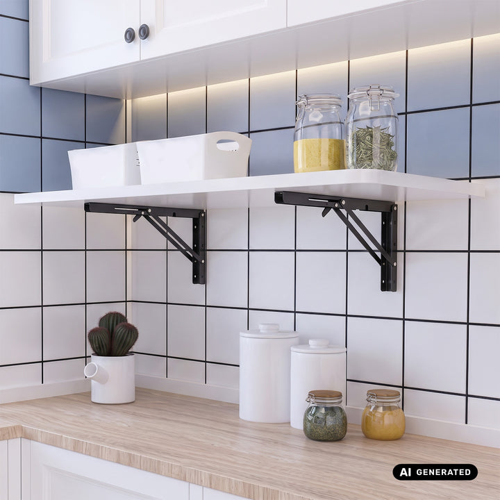 Maclean Folding Wall Shelf Bracket, min. 250 mm, max. 500 mm, max. 50 kg, 2 pieces, MC-194