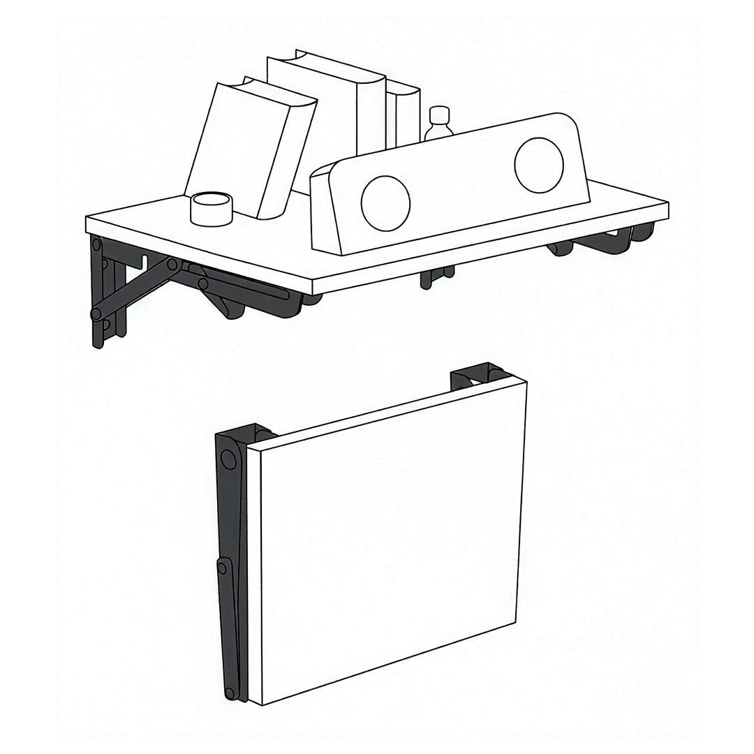 Maclean Folding Wall Shelf Bracket, min. 300 mm, max. 600 mm, max. 50 kg, 2 pieces, MC-195