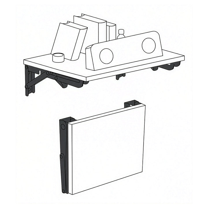 Maclean Folding Wall Shelf Bracket, min. 350 mm, max. 700 mm, max. 50 kg, 2 pieces, MC-196