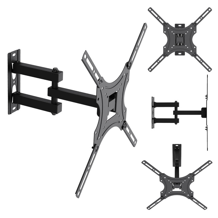 Maclean TV Mount / Bracket, max VESA 400x400, 32-55", up to 25 kg, black, tilt adjustment 0°–-15° and swivel adjustment +90°–-90°, MC-190