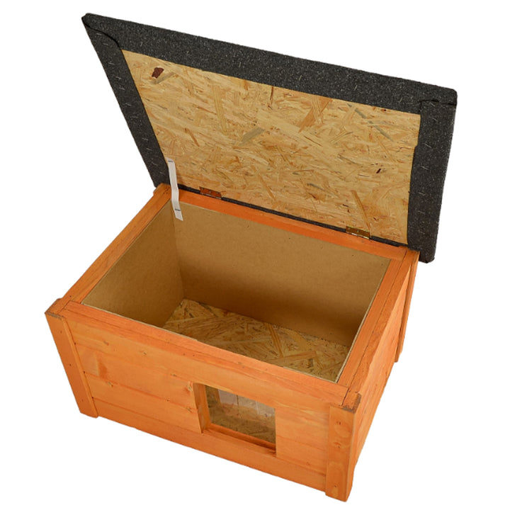 Chenil pour chiens, chats Woodok, isolé, bois d'épicéa + lit pour chien