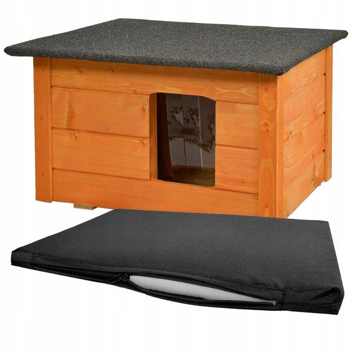 Chenil pour chiens, chats Woodok, isolé, bois d'épicéa + lit pour chien