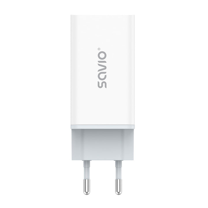Savio Power Charger, 1x USB-A, 2x USB-C, GaN, 65W, white, SAVLA-07