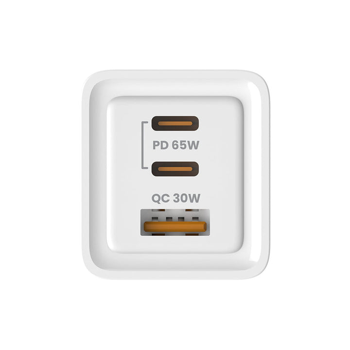 Savio Power Charger, 1x USB-A, 2x USB-C, GaN, 65W, white, SAVLA-07