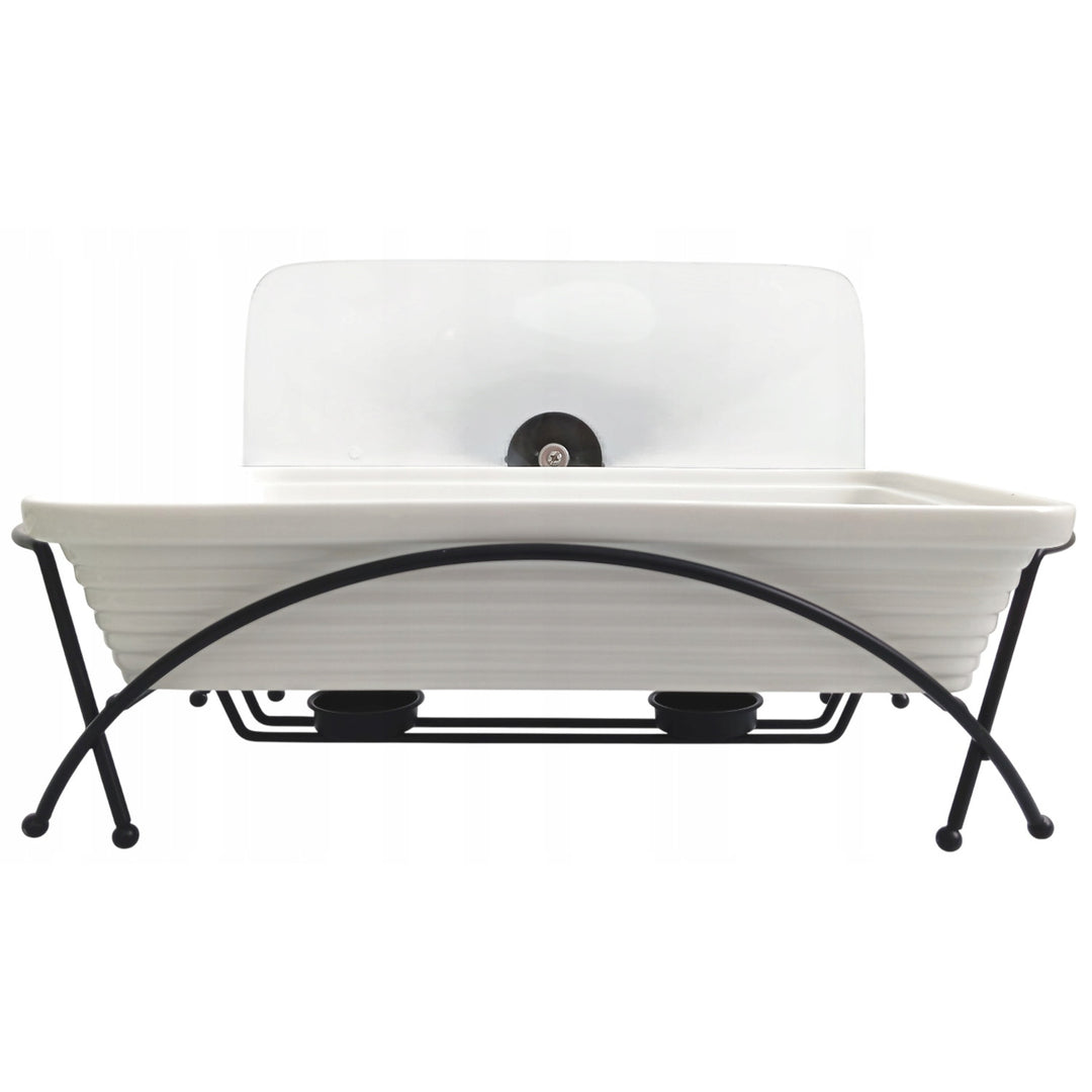 Maestro ceramic food warmer, rectangular, white color, capacity 2.4L, can be used in the oven, rack and lid with handle included, MR-11562-73