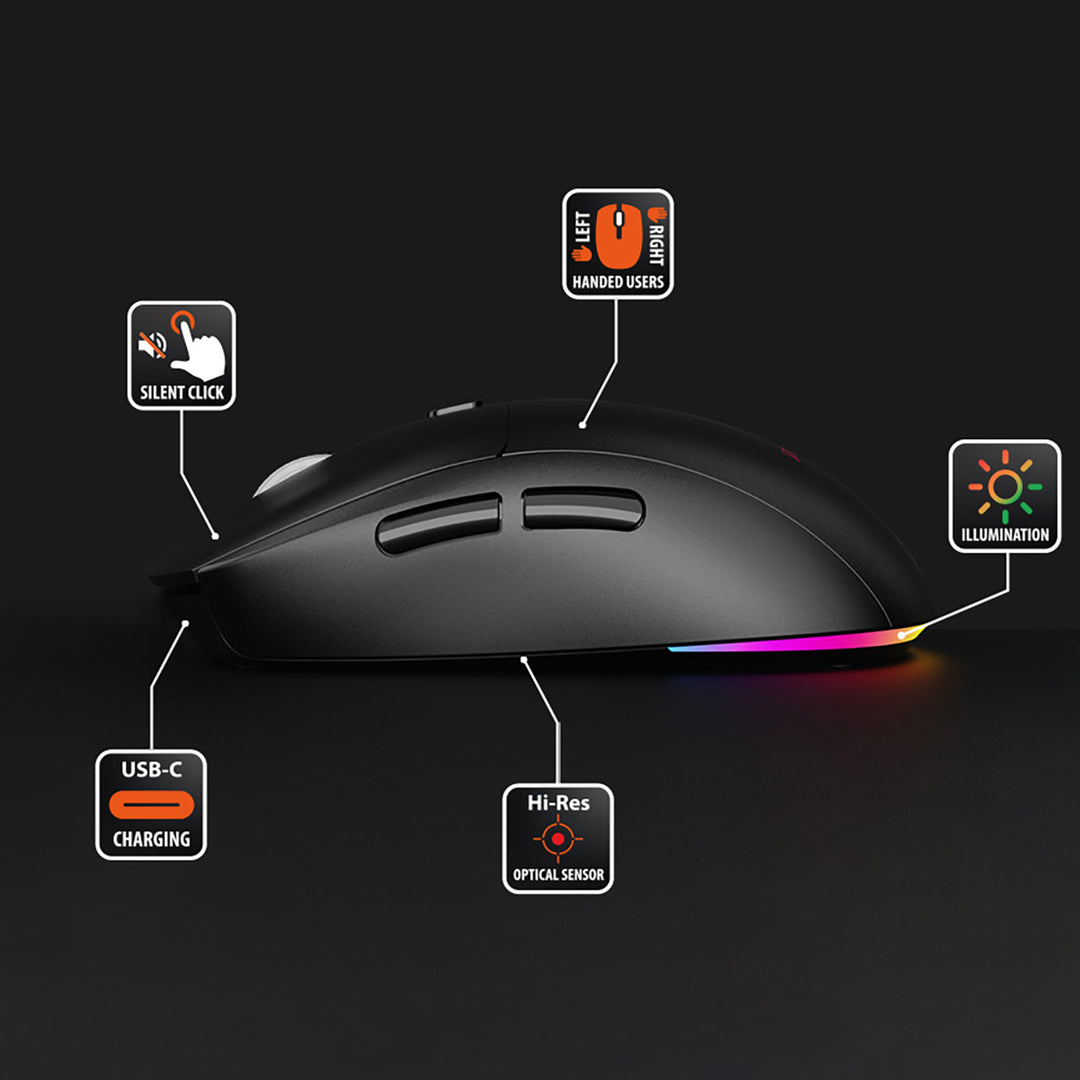 Ratón inalámbrico 2 en 1 (BT/RF) silencioso y recargable MT1124, Media-Tech