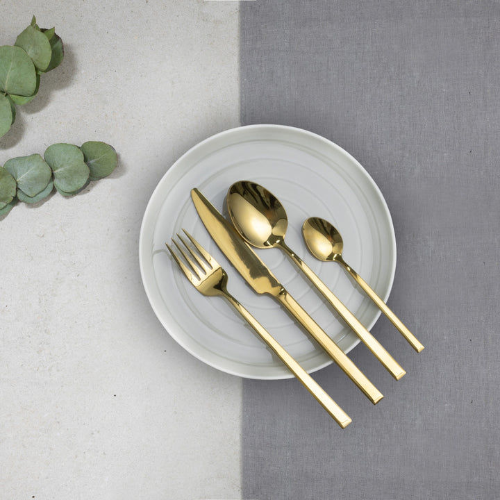 Besteckset für 6 Personen Como Gold 24-teilig Geschenkbox AMBITION