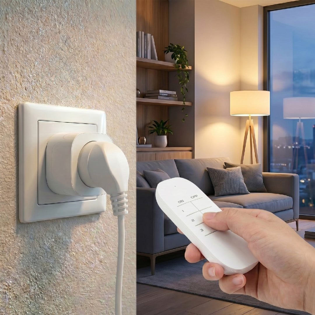 GreenBlue Remote-Controlled Outlets, 3-Pack, Programmable, Range up to 30 m, 220–240 V AC, 50/60 Hz, 16 A, 433 MHz, GB313 F