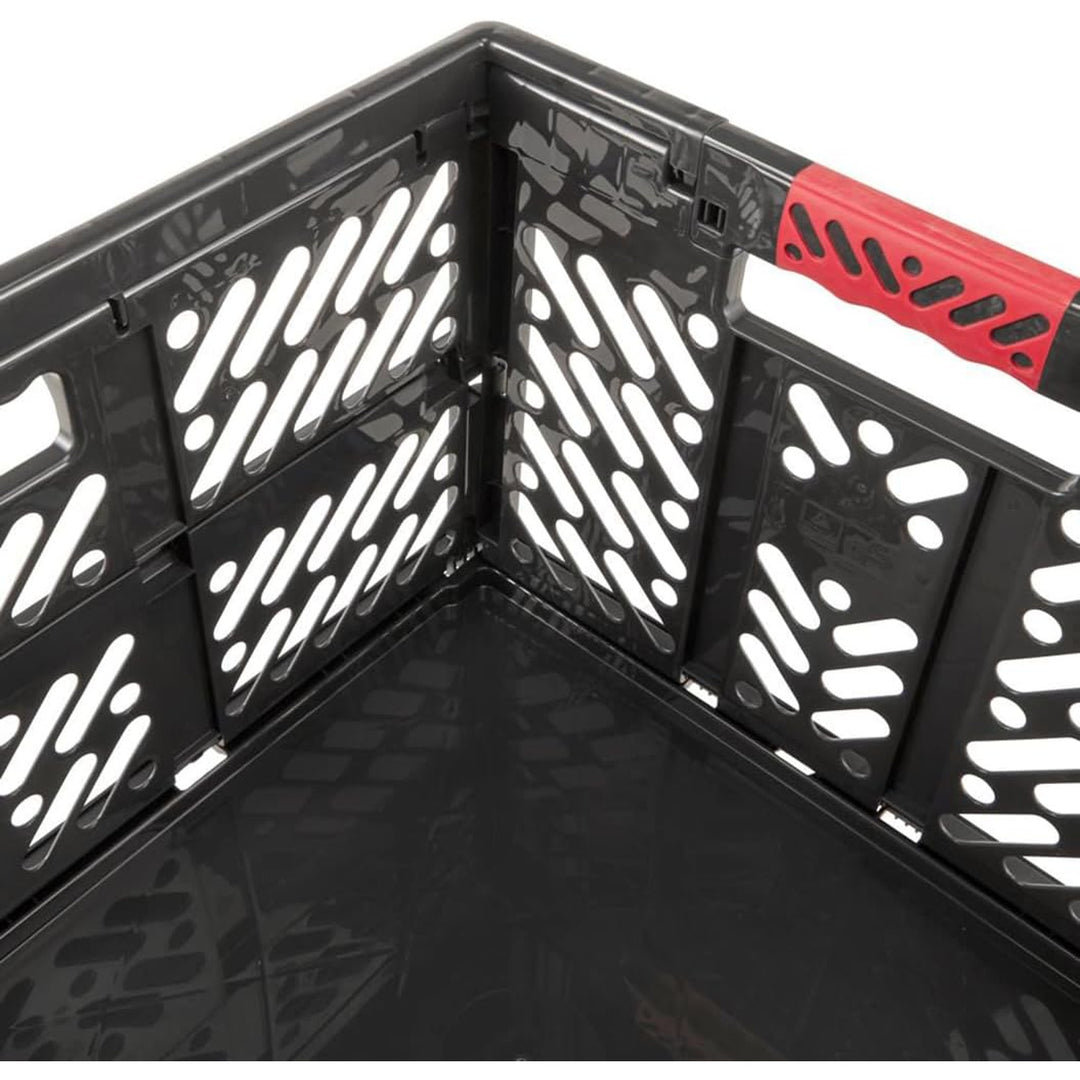 Ben Keeeper plastic folding basket, 45L, graphite, load capacity up to 50kg, soft handles, GS certificate and TUV test, food safe