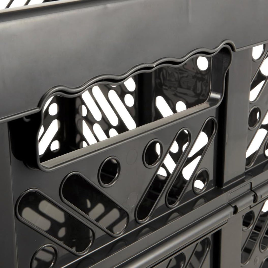 Ben Keeeper plastic folding basket, 45L, graphite, load capacity up to 50kg, soft handles, GS certificate and TUV test, food safe