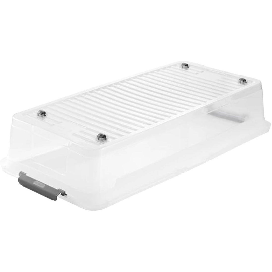 Leo Keeeper Behälter mit Deckel, Inhalt 33L, klar, mit Rollen, Deckel mit Clips