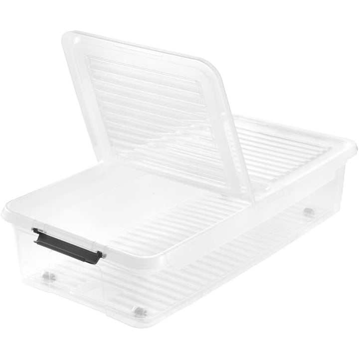 Leo Keeeper Behälter mit Deckel, Inhalt 33L, klar, mit Rollen, Deckel mit Clips