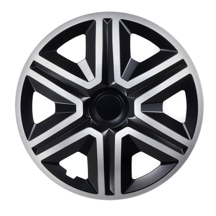 Universal hub cap 15'' NRM Action Doublecolor silver-black 1 piece