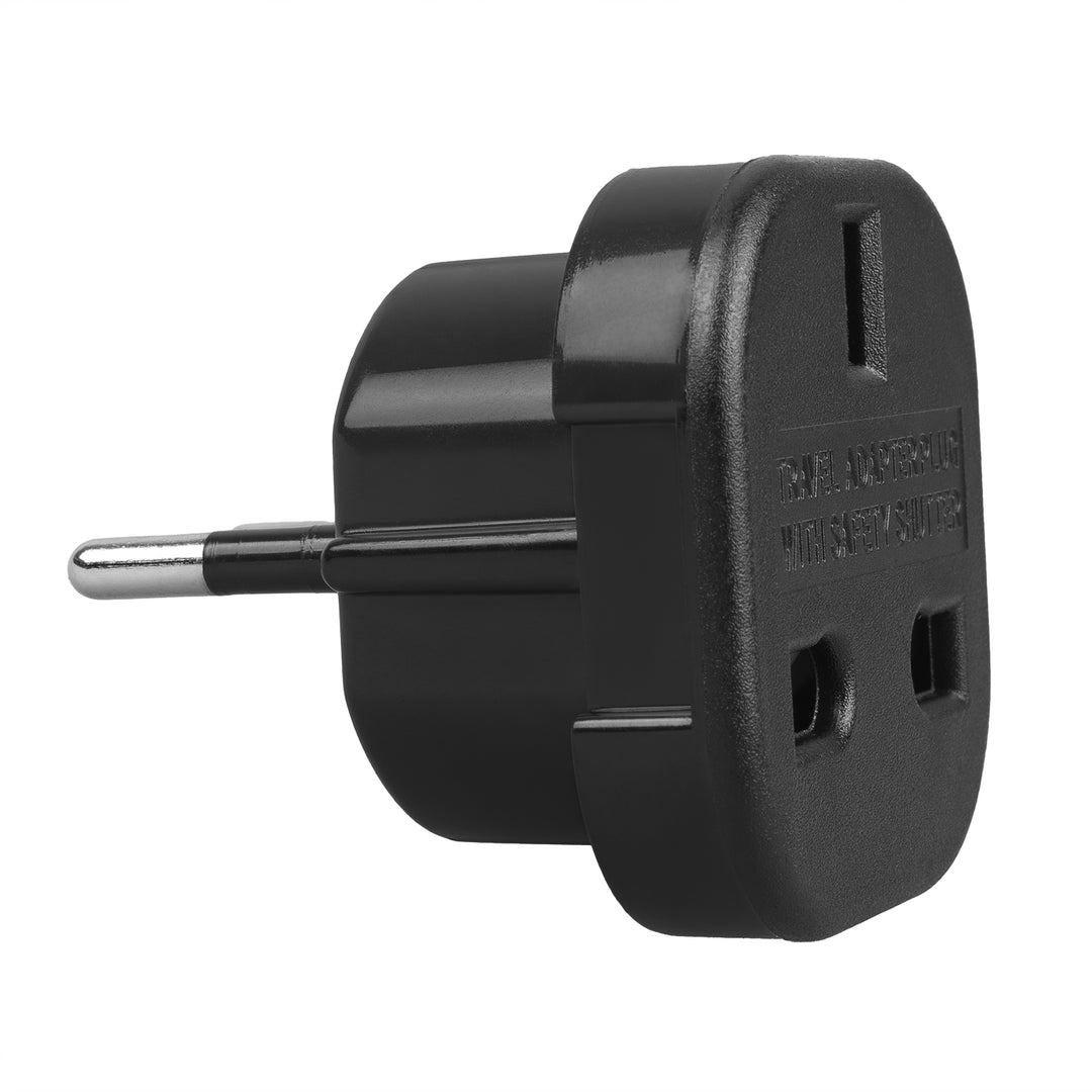 Maclean UK-Steckdose auf EU-Stecker-Adapter, schwarz, MCE72, 4 Stück