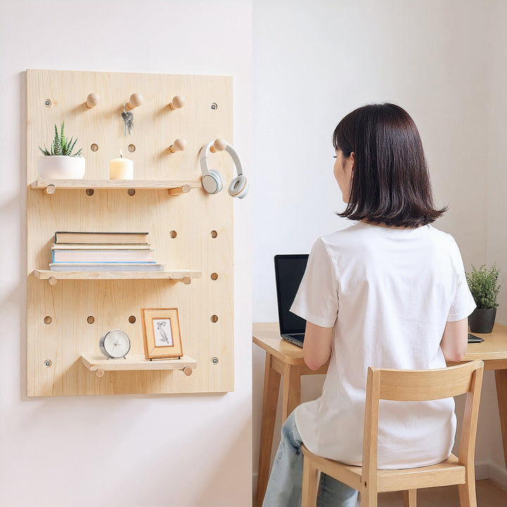 Maclean wooden board organizer, light wood color, 40x60cm, max. 20kg, MC-130 WD, 2 pieces.