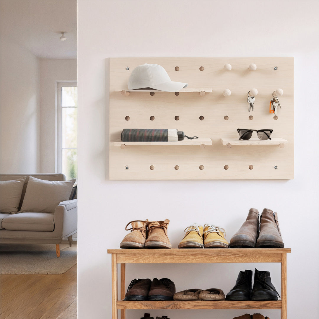 Maclean wooden board organizer, light wood color, 40x60cm, max. 20kg, MC-130 WD, 2 pieces.