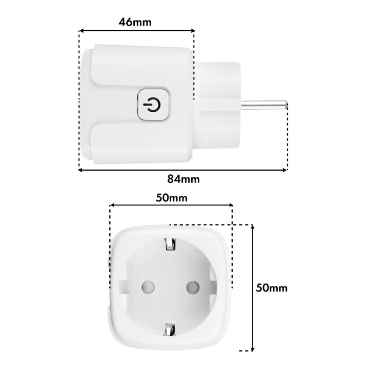 Ferngesteuerte GreenBlue-WLAN-Steckdose, Android/iOS/Alexa/Google Home, Timer, Leistungsmesser, max. 16 A/3840 W, GB735 W