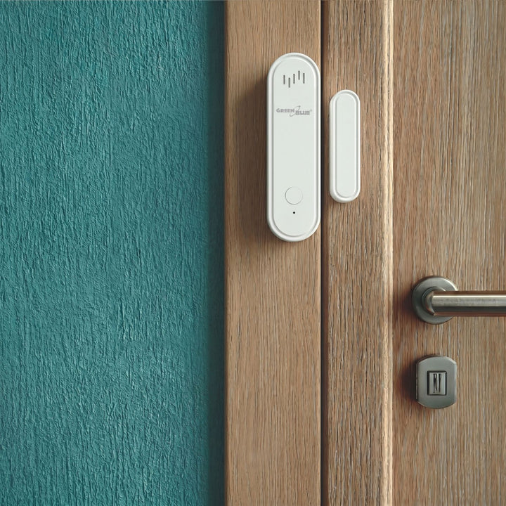 Drahtloser Reed-Schalter / WiFi-Öffnungssensor von GreenBlue, Android/iOS, für Türen / Fenster, 3,0 V DC, LR03x2, mit Alarm, GB478
