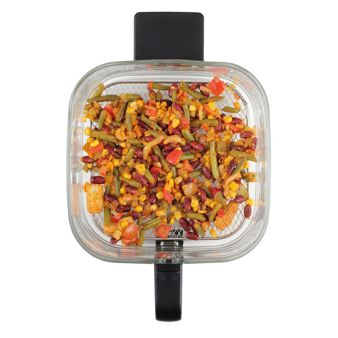 Freidora sin aceite Concept Glass&Fast, capacidad 5,5 l, 7 programas, pantalla LED táctil, modo de fritura saludable, recipiente de cristal, FR5500