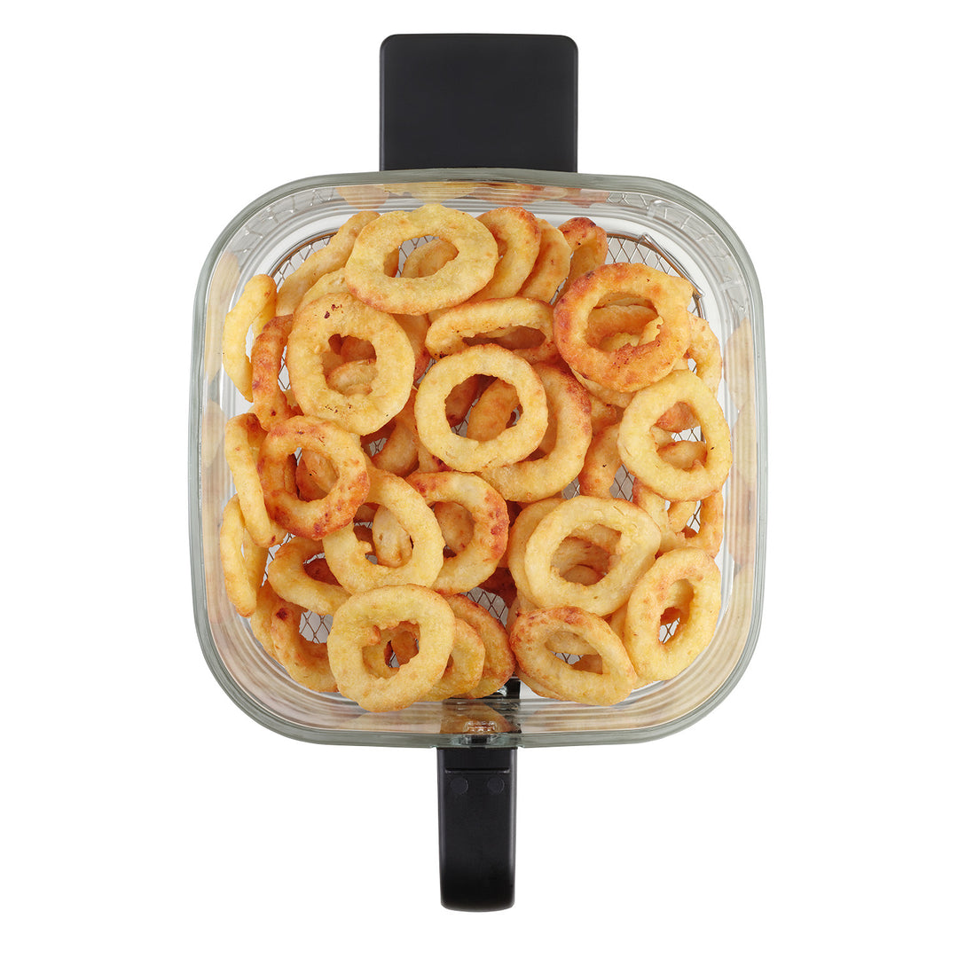 Freidora sin aceite Concept Glass&Fast, capacidad 5,5 l, 7 programas, pantalla LED táctil, modo de fritura saludable, recipiente de cristal, FR5500