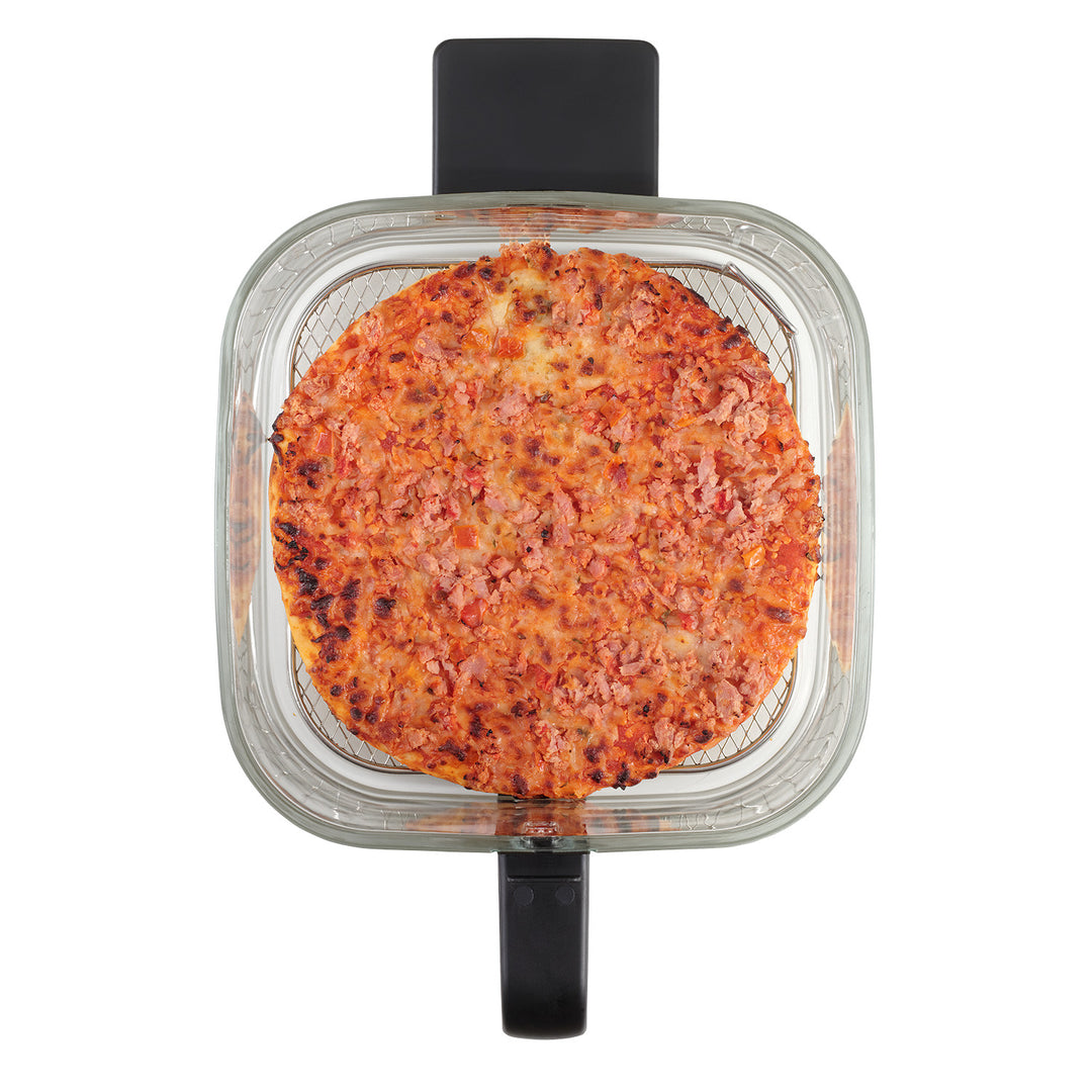 Freidora sin aceite Concept Glass&Fast, capacidad 5,5 l, 7 programas, pantalla LED táctil, modo de fritura saludable, recipiente de cristal, FR5500