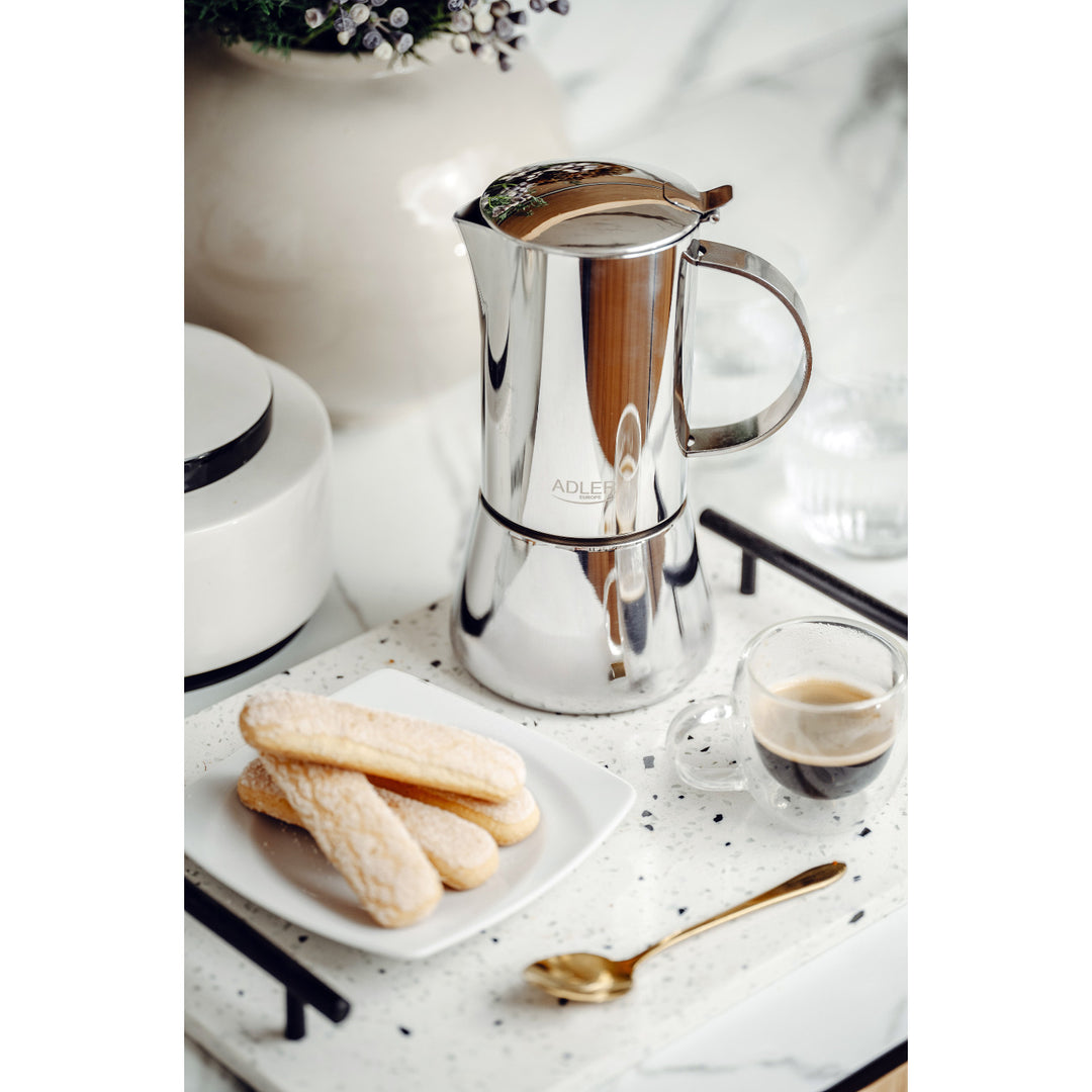 Adler coffee maker, espresso coffee maker, capacity 620 ml, silver steel color, AD 4417