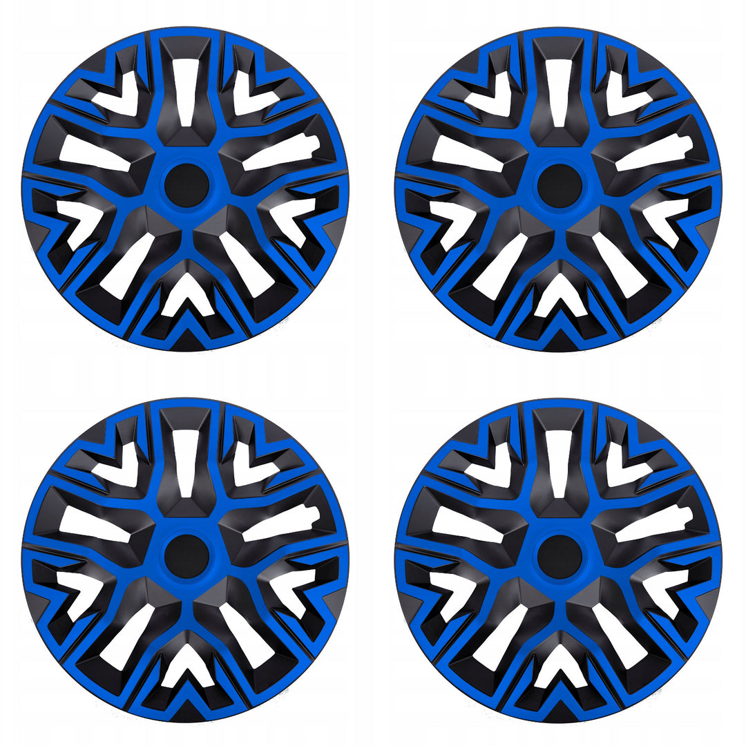 Universal 14" NRM The Best Bicolor blue and black hubcaps, 4 pieces