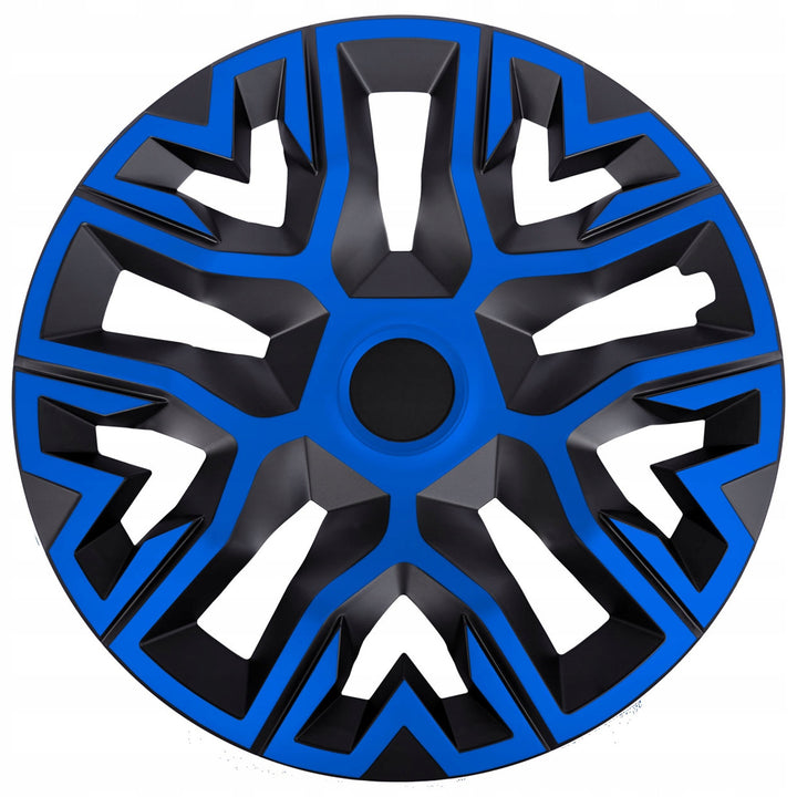 Universal 15'' NRM The Best Bicolor blue and black hubcaps, 4 pieces