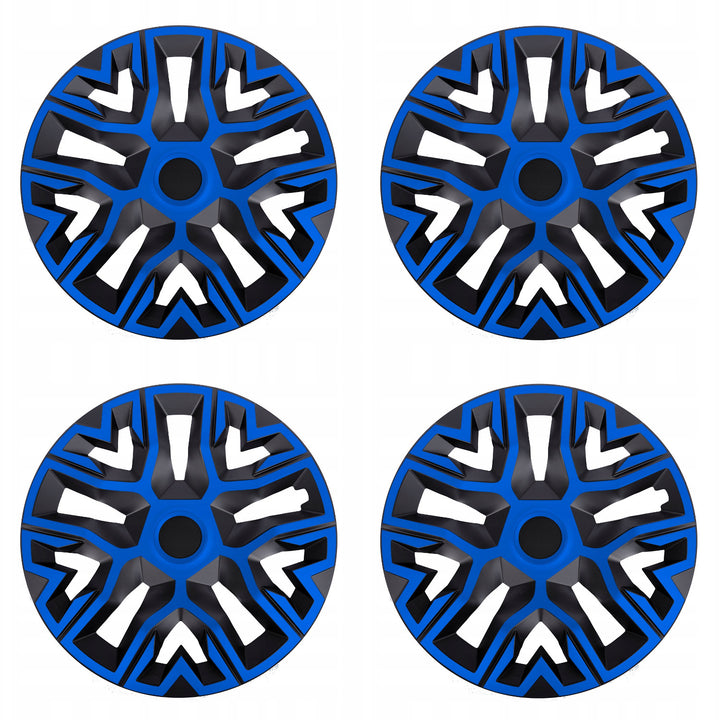 Universal 16'' NRM The Best Bicolor blue and black hubcaps, 4 pieces