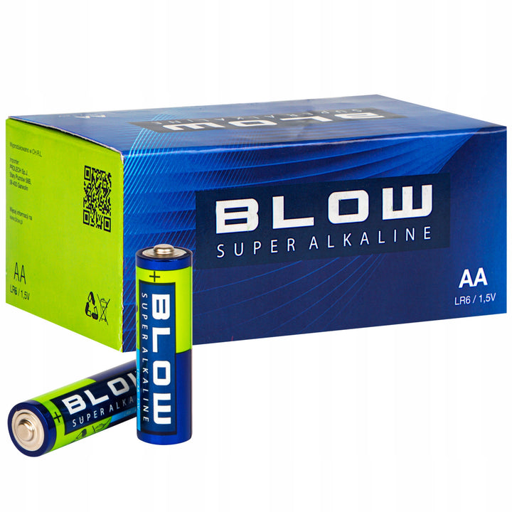 Piles alcalines AA Blow, LR6, tension 1,5 V, lot de 40 pièces
