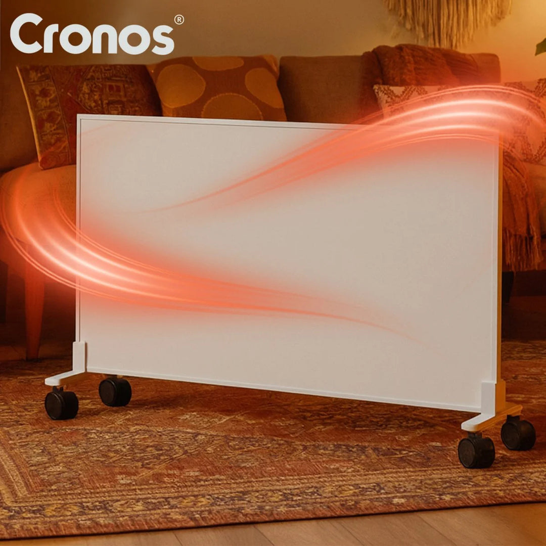 Cronos infrared heater, 800W, ideal for allergy sufferers, matte surface, ultra-thin, built-in thermostat and remote control via phone or remote control, Carbon P800 TWP