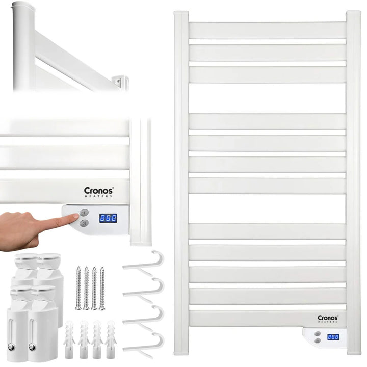 Cronos electric bathroom heater, 500W power, heats rooms up to 6m2, LCD display, AUTO, TIMER, and open window detection functions, TW-500