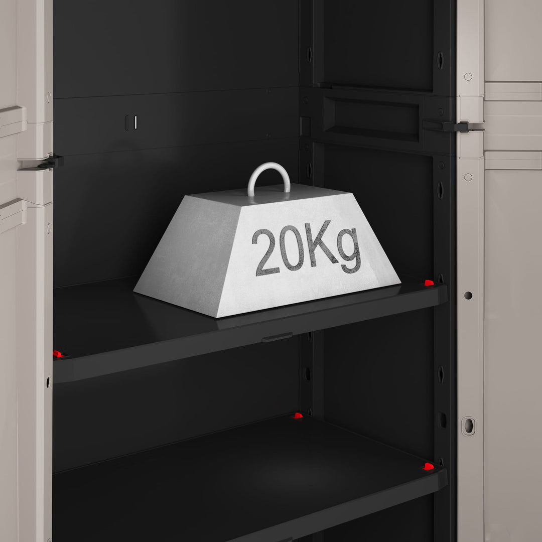 Keter low cabinet, adjustable shelves, reinforced construction, color: gray/black, Pro