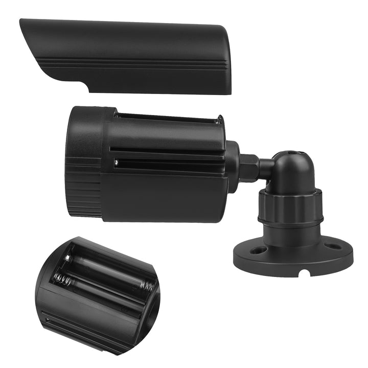 Ensemble de deux caméras tubulaires factices, diodes IR LED, noires, alimentation 2xAA (incluse), ABS, IR1800 BT