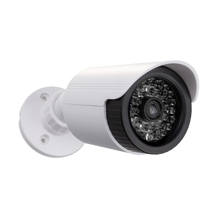Ensemble de deux caméras tubulaires factices, diodes IR LED, blanches, alimentation 2xAA (incluse), ABS, IR1800 WT