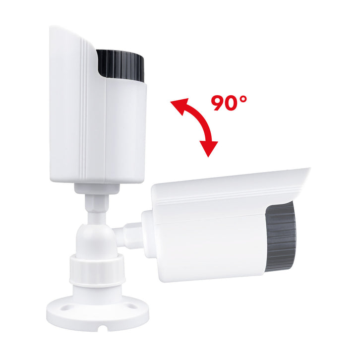 Ensemble de deux caméras tubulaires factices, diodes IR LED, blanches, alimentation 2xAA (incluse), ABS, IR1800 WT