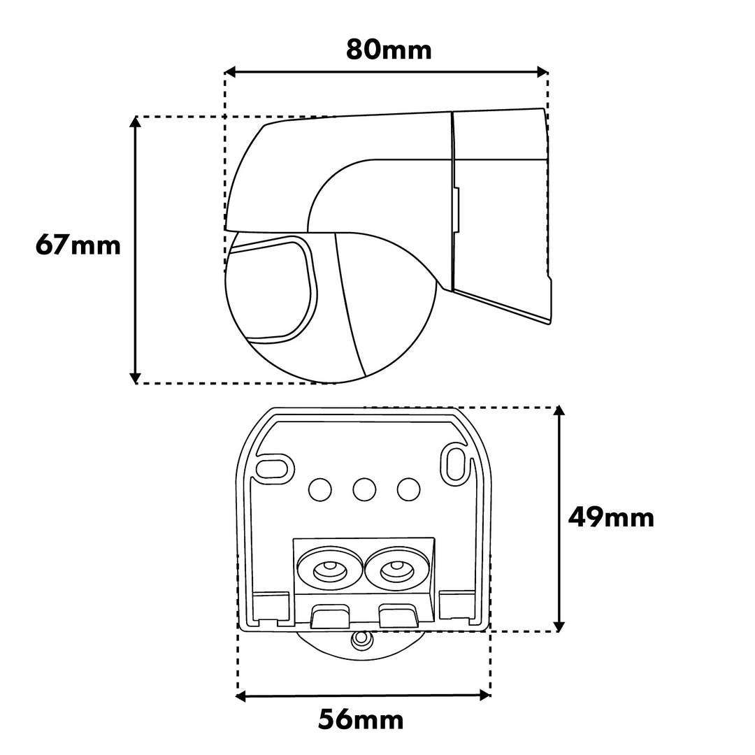 Maclean 12-24V PIR Motion Sensor, infrared, IP44, black, 12m range, max. load 60/120W, MCE623 B