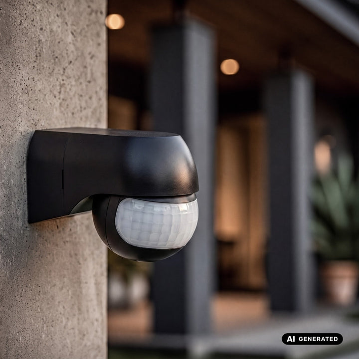 Maclean 12-24V PIR Motion Sensor, infrared, IP44, black, 12m range, max. load 60/120W, MCE623 B